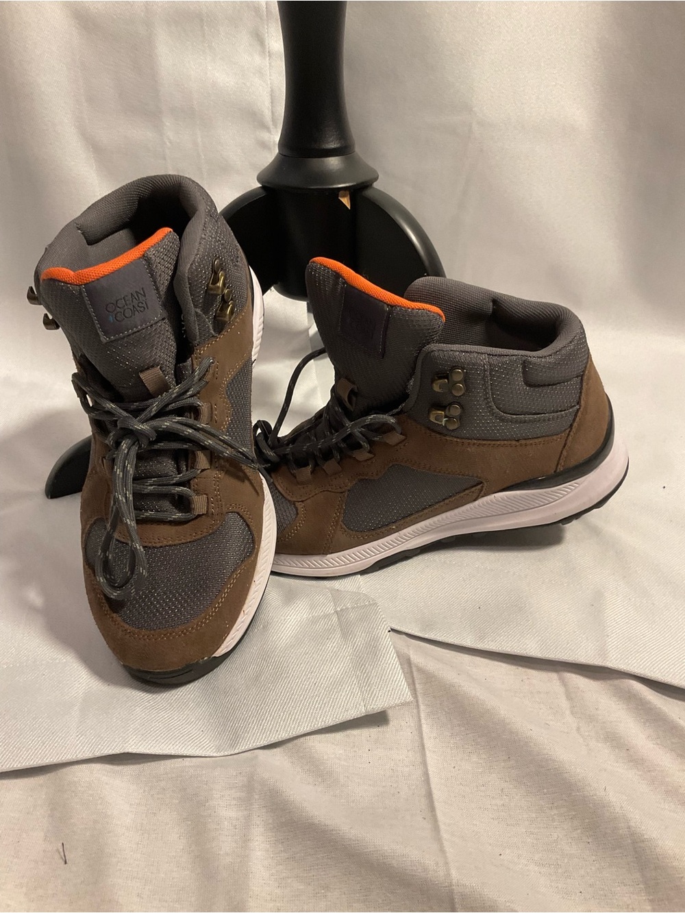 Ocean Coast Men’s Brown and Gray Lace-Up Hiking Boots